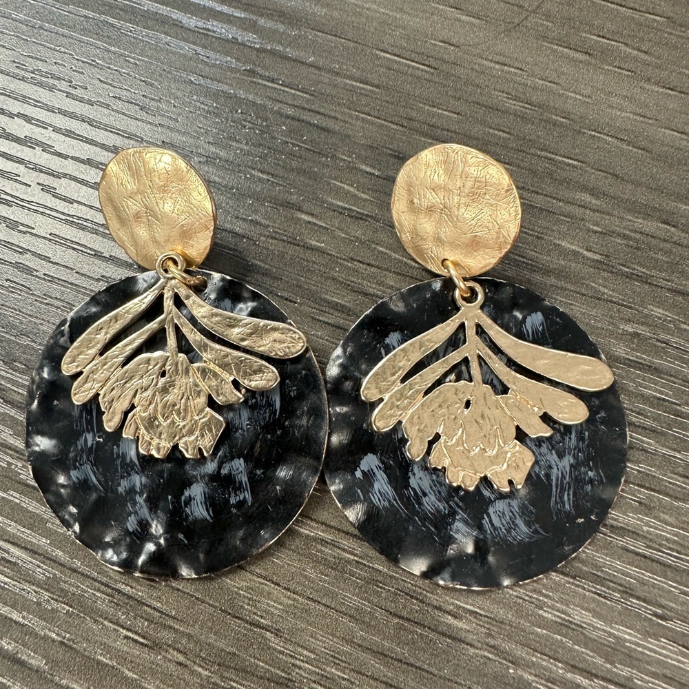 Elegant Black and Gold Dangle Earrings from Chico’s